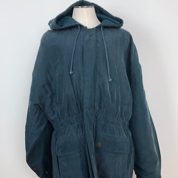 Woman Mark Alexander 100% Silk Coat Size XL - Picture 1 of 7